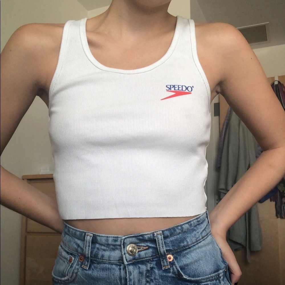 White tank top with Speedo logo